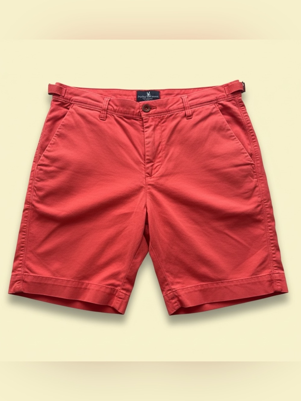 Psycho Bunny Triumph Classic Fit Chino Shorts Adjustable Waist Red Mens 32